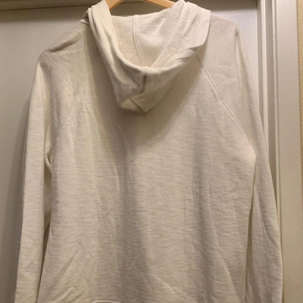 NWT T by Talbots White Pullover Tie-Up Hoodie, Large - Picture 3 of 3